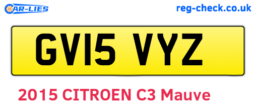 GV15VYZ are the vehicle registration plates.