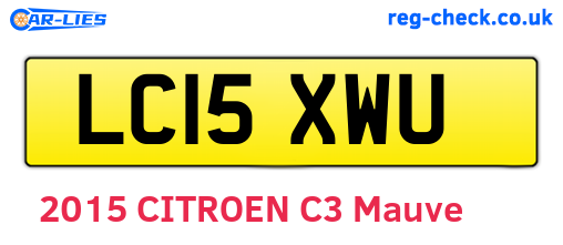 LC15XWU are the vehicle registration plates.