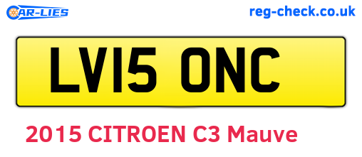 LV15ONC are the vehicle registration plates.