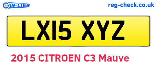 LX15XYZ are the vehicle registration plates.