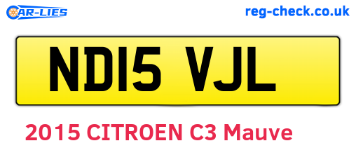 ND15VJL are the vehicle registration plates.