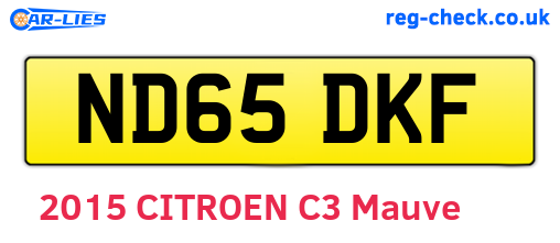 ND65DKF are the vehicle registration plates.
