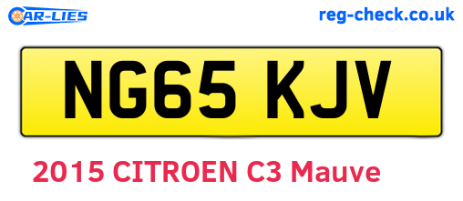 NG65KJV are the vehicle registration plates.