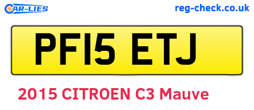 PF15ETJ are the vehicle registration plates.