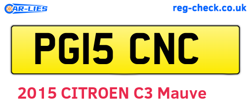 PG15CNC are the vehicle registration plates.
