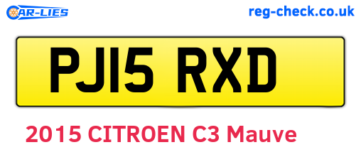 PJ15RXD are the vehicle registration plates.