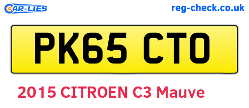 PK65CTO are the vehicle registration plates.