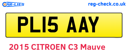 PL15AAY are the vehicle registration plates.