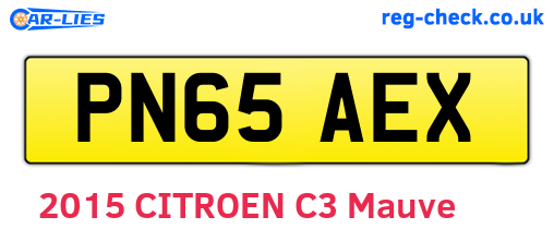 PN65AEX are the vehicle registration plates.