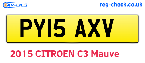 PY15AXV are the vehicle registration plates.
