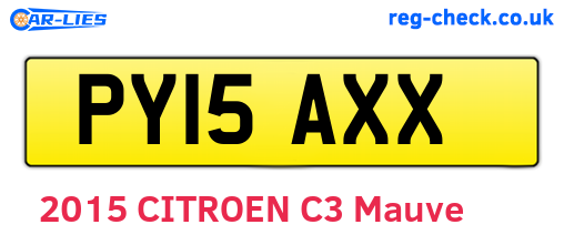 PY15AXX are the vehicle registration plates.