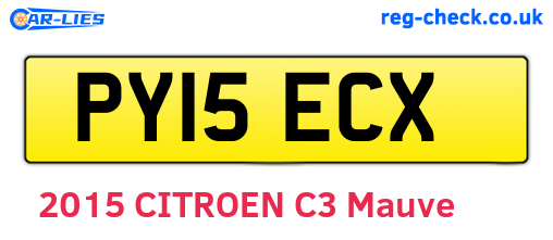 PY15ECX are the vehicle registration plates.