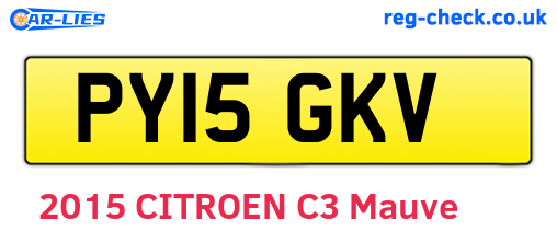 PY15GKV are the vehicle registration plates.