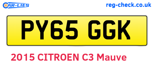 PY65GGK are the vehicle registration plates.