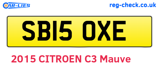 SB15OXE are the vehicle registration plates.