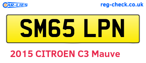SM65LPN are the vehicle registration plates.