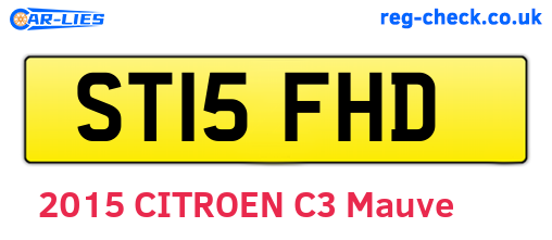 ST15FHD are the vehicle registration plates.