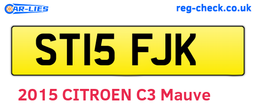 ST15FJK are the vehicle registration plates.
