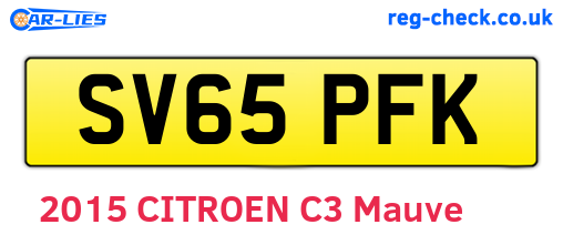SV65PFK are the vehicle registration plates.
