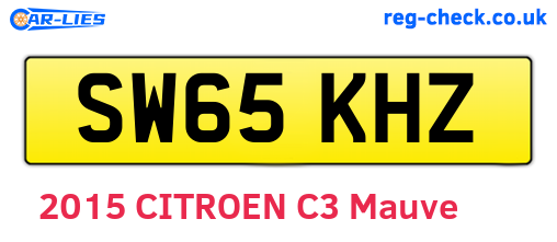 SW65KHZ are the vehicle registration plates.