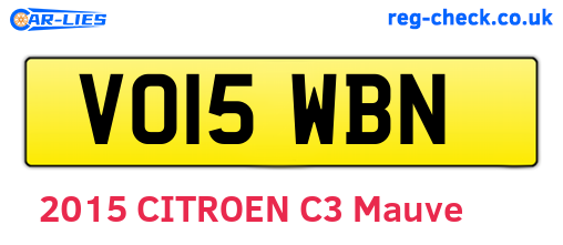 VO15WBN are the vehicle registration plates.