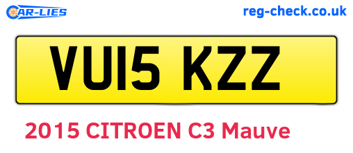 VU15KZZ are the vehicle registration plates.