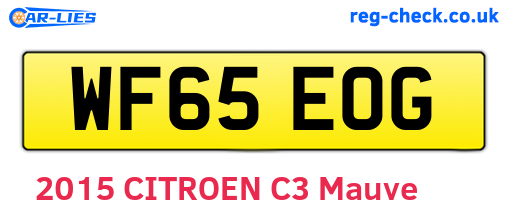 WF65EOG are the vehicle registration plates.