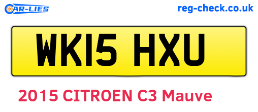 WK15HXU are the vehicle registration plates.