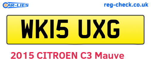 WK15UXG are the vehicle registration plates.
