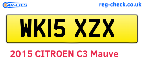 WK15XZX are the vehicle registration plates.