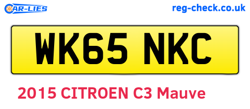 WK65NKC are the vehicle registration plates.