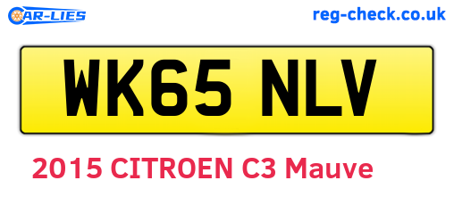 WK65NLV are the vehicle registration plates.