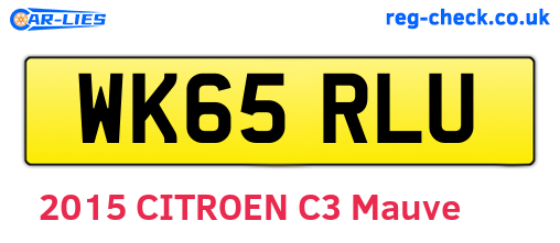 WK65RLU are the vehicle registration plates.