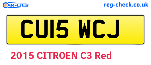 CU15WCJ are the vehicle registration plates.