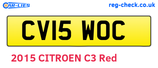 CV15WOC are the vehicle registration plates.