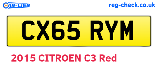 CX65RYM are the vehicle registration plates.