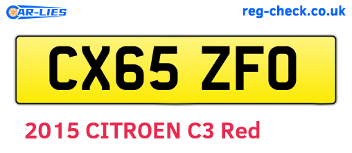 CX65ZFO are the vehicle registration plates.