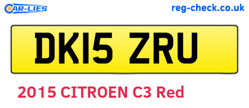 DK15ZRU are the vehicle registration plates.