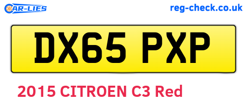 DX65PXP are the vehicle registration plates.