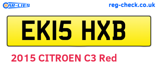 EK15HXB are the vehicle registration plates.