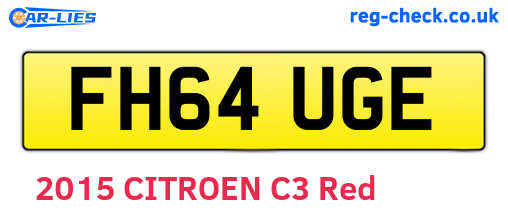 FH64UGE are the vehicle registration plates.