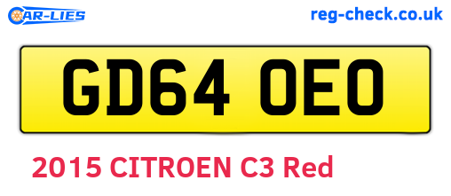 GD64OEO are the vehicle registration plates.