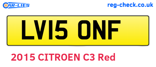 LV15ONF are the vehicle registration plates.