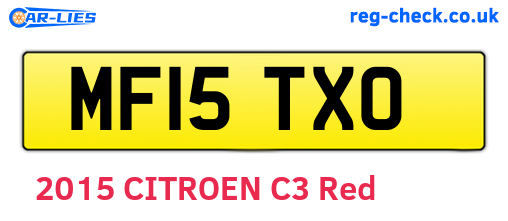 MF15TXO are the vehicle registration plates.