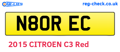 N80REC are the vehicle registration plates.