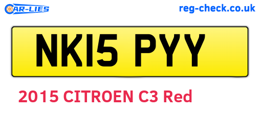 NK15PYY are the vehicle registration plates.