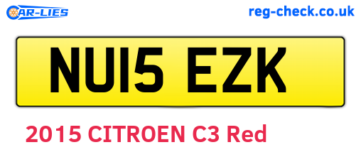 NU15EZK are the vehicle registration plates.