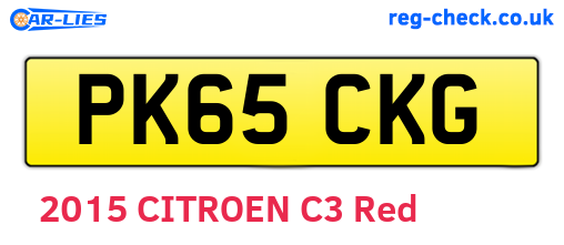 PK65CKG are the vehicle registration plates.