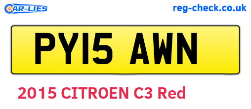 PY15AWN are the vehicle registration plates.