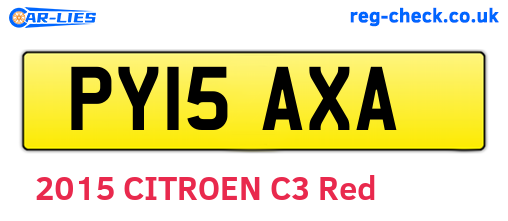 PY15AXA are the vehicle registration plates.